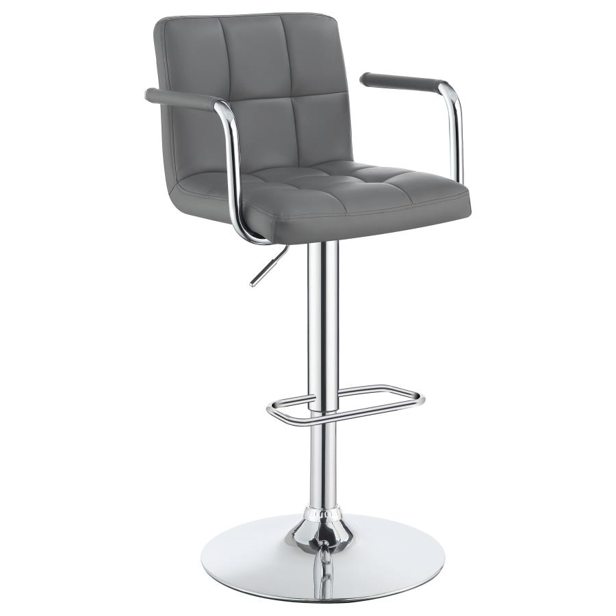 Palomar Adjustable Height Bar Stool Grey and Chrome (image for) Palomar Adjustable Height Bar Stool Grey and Chrome