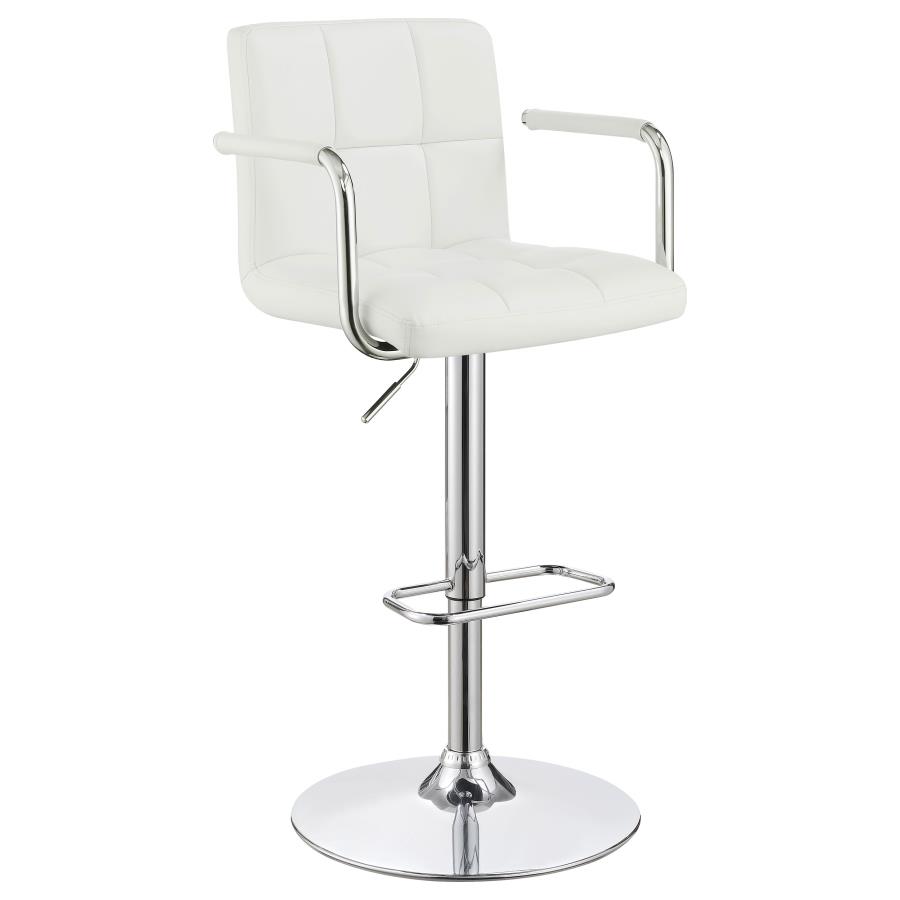 Palomar Adjustable Height Bar Stool White and Chrome (image for) Palomar Adjustable Height Bar Stool White and Chrome