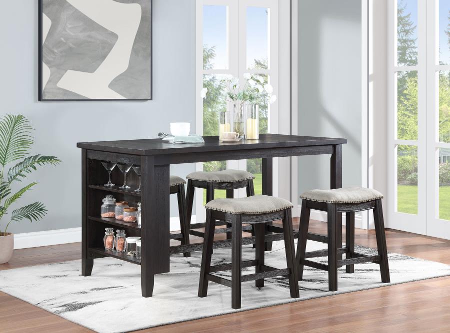 Elliston 5-piece Counter Height Dining Table Set Dark Grey (image for) Elliston 5-piece Counter Height Dining Table Set Dark Grey