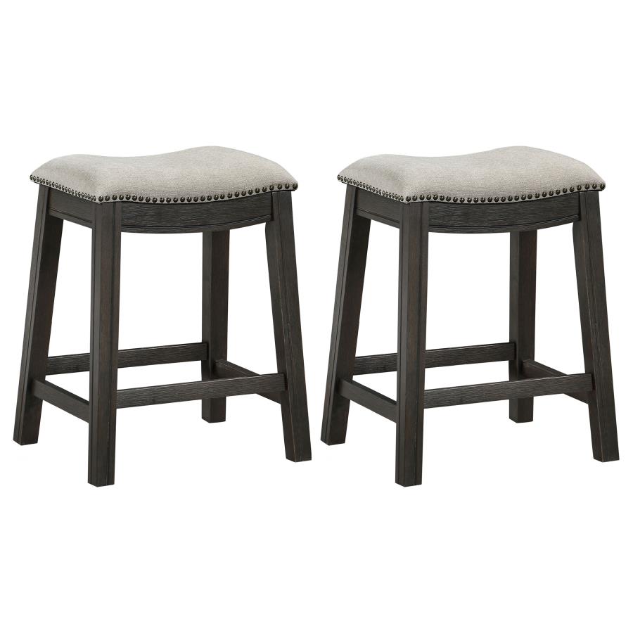 Elliston Backless Counter Stool Dark Grey (Set of 2) (image for) Elliston Backless Counter Stool Dark Grey (Set of 2)