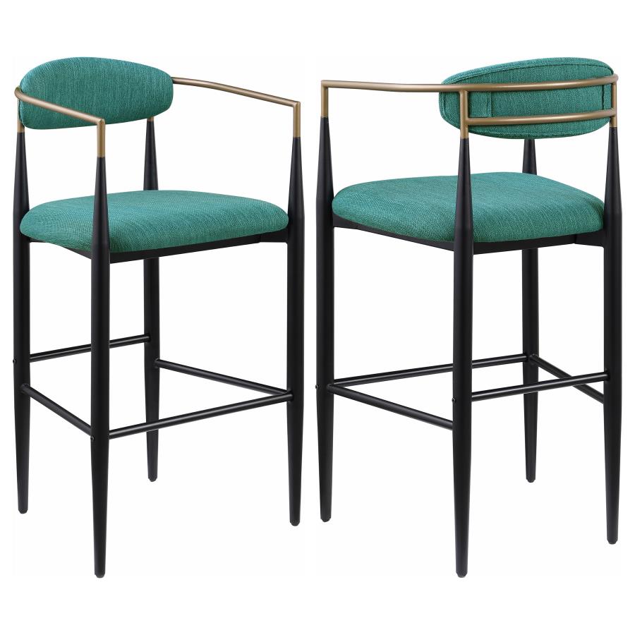 Tina Fabric Upholstered Bar Chair Green (Set of 2) (image for) Tina Fabric Upholstered Bar Chair Green (Set of 2)
