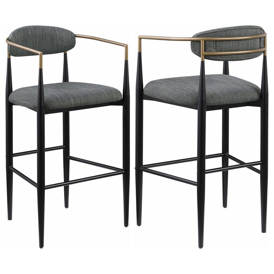 Tina Fabric Upholstered Bar Chair Dark Grey (Set of 2) (image for) Tina Fabric Upholstered Bar Chair Dark Grey (Set of 2)
