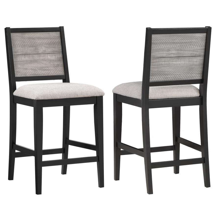 Elodie Wood Counter Chair Grey and Black (Set of 2) (image for) Elodie Wood Counter Chair Grey and Black (Set of 2)
