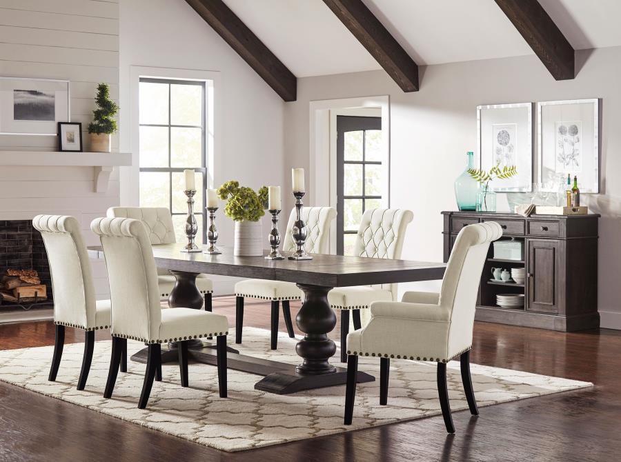 Phelps 7-piece Rectangular Dining Table Set Distressed Noir (image for) Phelps 7-piece Rectangular Dining Table Set Distressed Noir