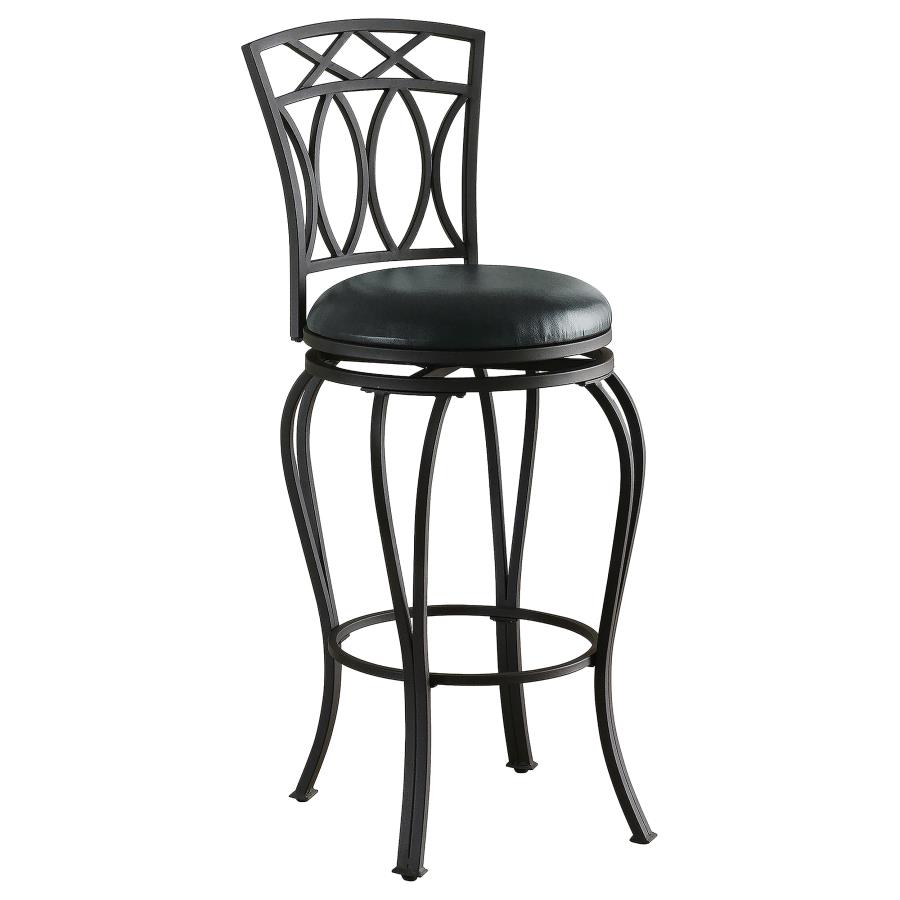 Adamsville Upholstered Swivel Bar Stool Black (image for) Adamsville Upholstered Swivel Bar Stool Black