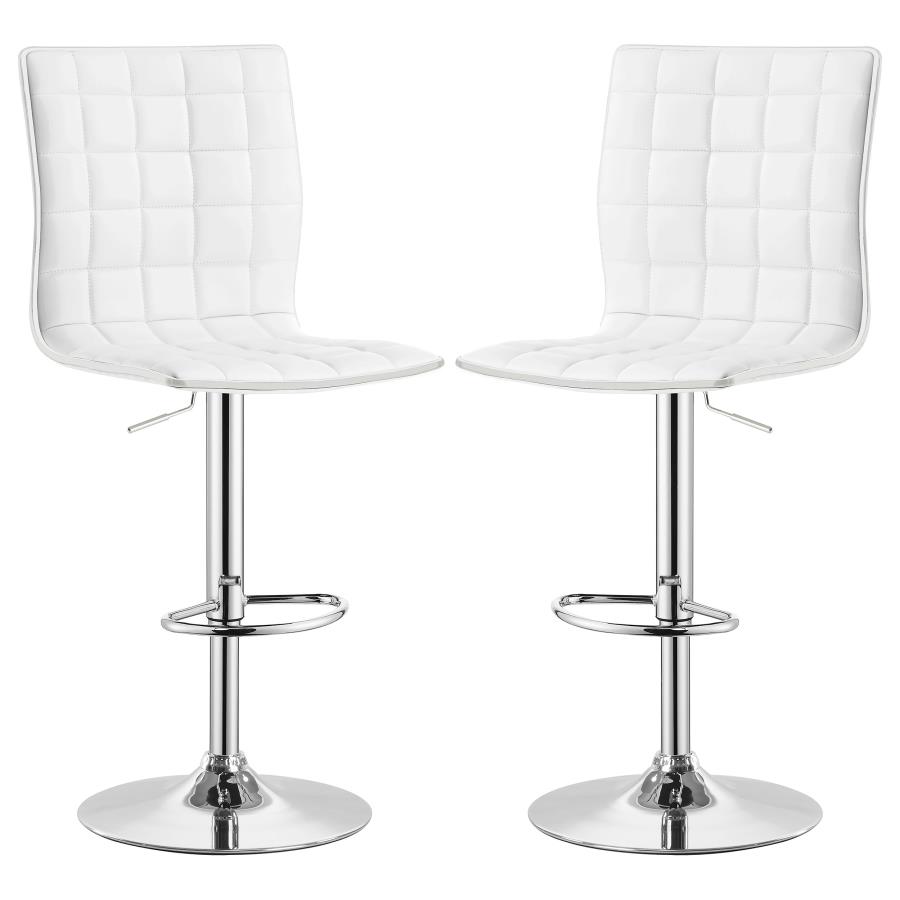 Ashbury Upholstered Adjustable Bar Stool White (Set of 2) (image for) Ashbury Upholstered Adjustable Bar Stool White (Set of 2)