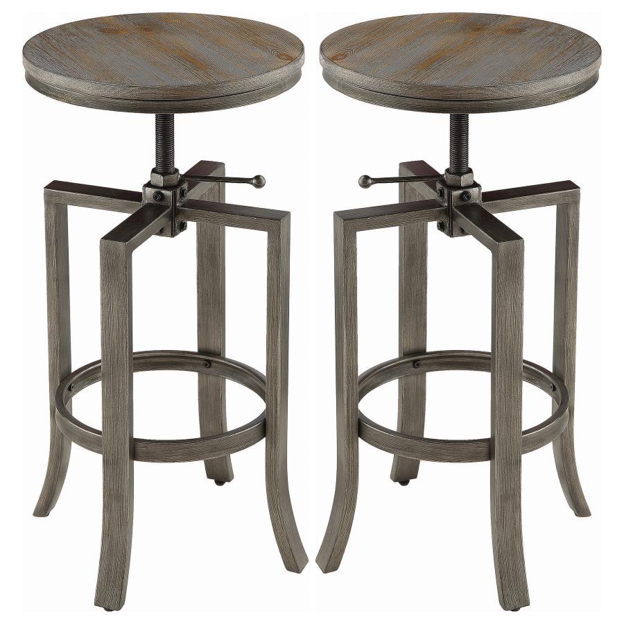 Bartlett Adjustable Backless Bar Stool Nutmeg (Set of 2) (image for) Bartlett Adjustable Backless Bar Stool Nutmeg (Set of 2)