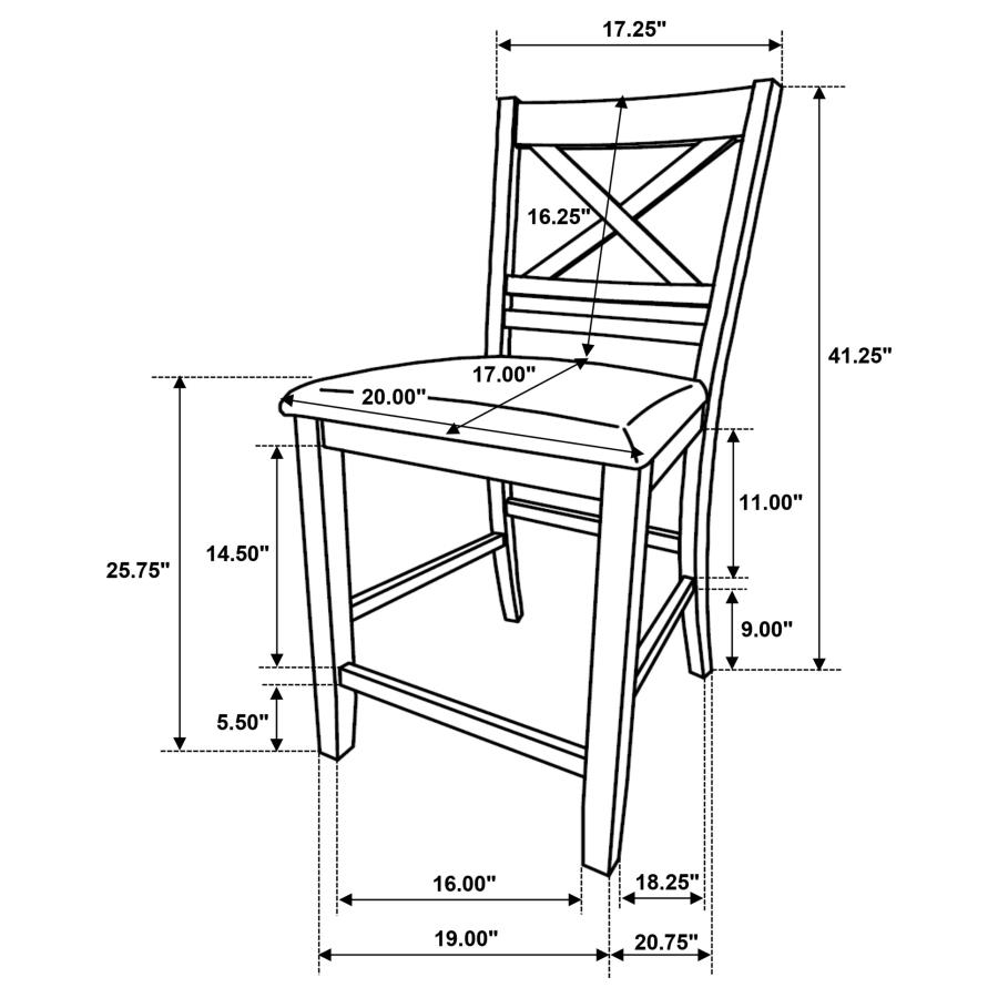 Modal Additional Images for Hollis 7-piece Counter Height Dining Set Brown and White