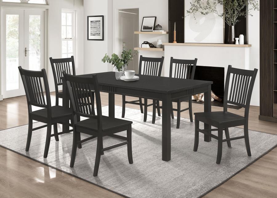 Marbrisa 7-piece Rectangular Dining Table Set Matte Black (image for) Marbrisa 7-piece Rectangular Dining Table Set Matte Black