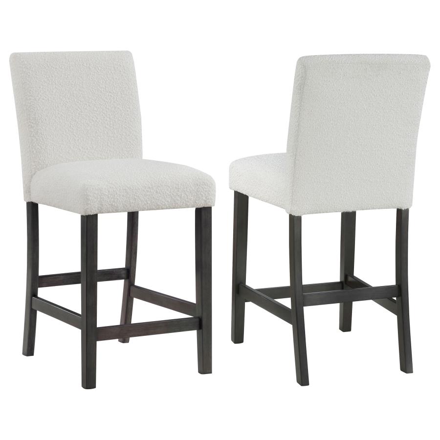 Alba Boucle Upholstered Counter Chair White (Set of 2) (image for) Alba Boucle Upholstered Counter Chair White (Set of 2)