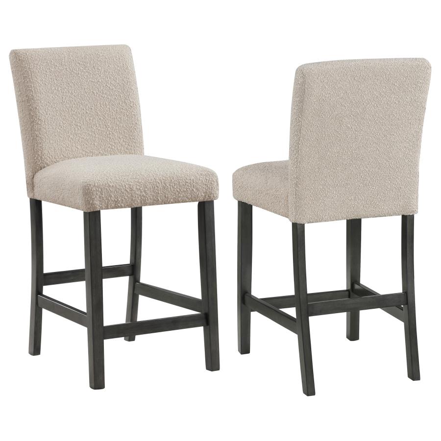 Alba Boucle Upholstered Counter Chair Beige (Set of 2) (image for) Alba Boucle Upholstered Counter Chair Beige (Set of 2)
