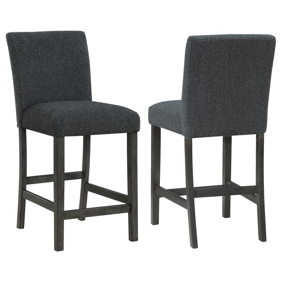 Alba Boucle Upholstered Counter Chair Black (Set of 2) (image for) Alba Boucle Upholstered Counter Chair Black (Set of 2)