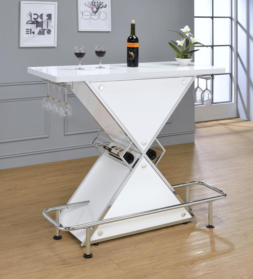 Atoka Freestanding Home Bar Wine Cabinet White High Gloss (image for) Atoka Freestanding Home Bar Wine Cabinet White High Gloss