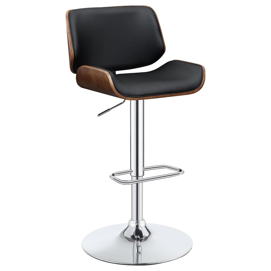Folsom Upholstered Adjustable Bar Stool Black and Chrome (image for) Folsom Upholstered Adjustable Bar Stool Black and Chrome