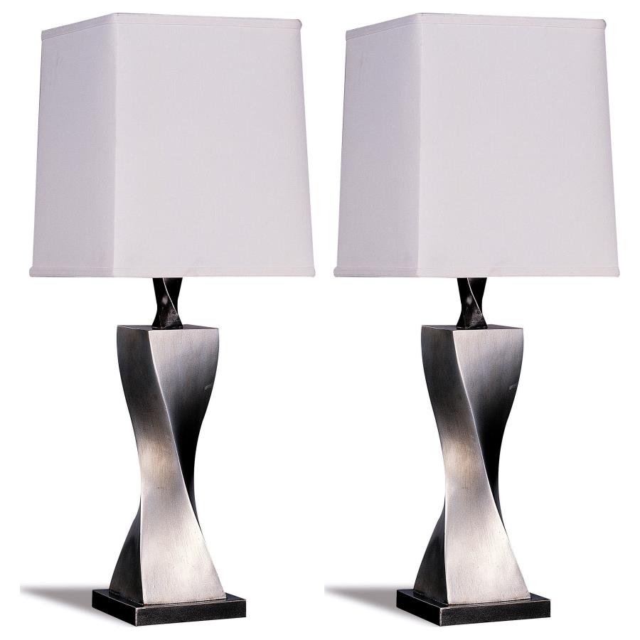 Keene 30-inch Tapered Shade Table Lamp Silver (Set of 2) (image for) Keene 30-inch Tapered Shade Table Lamp Silver (Set of 2)