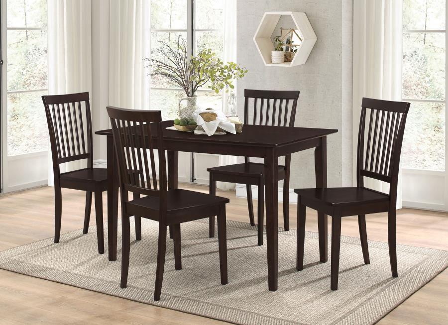 Gomez 5-piece Rectangular Dining Table Set Cappuccino (image for) Gomez 5-piece Rectangular Dining Table Set Cappuccino