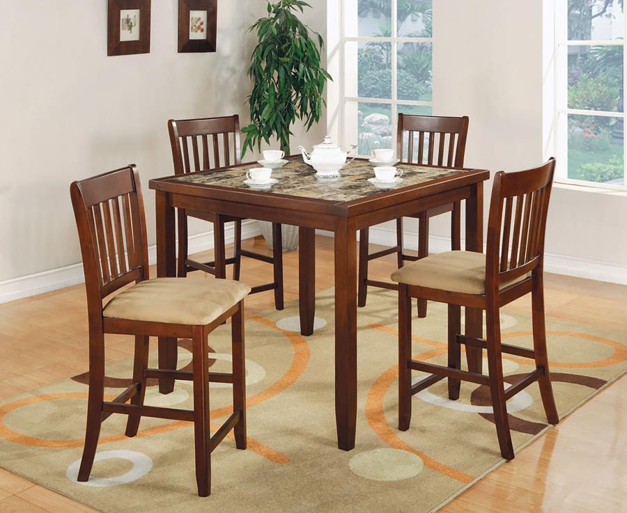 Jardin 5-piece Counter Height Dining Table Set Red Brown (image for) Jardin 5-piece Counter Height Dining Table Set Red Brown