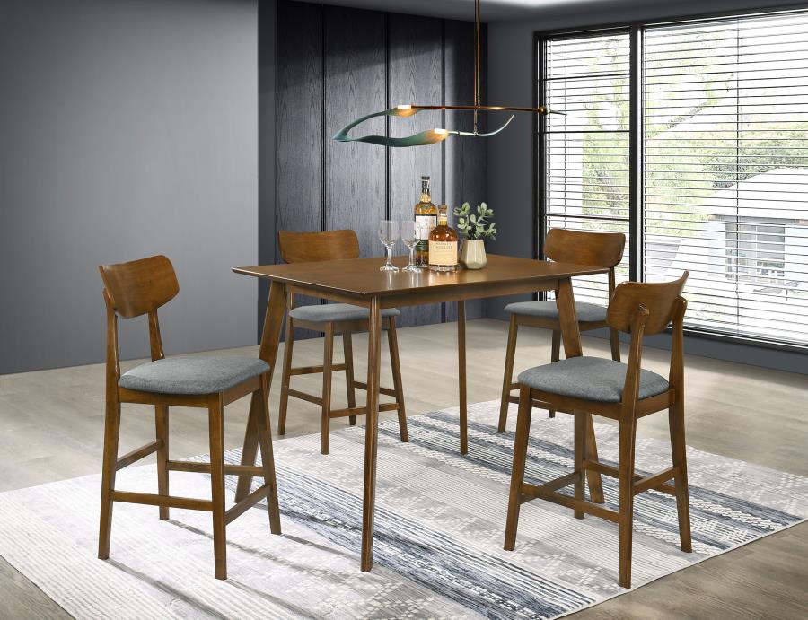 Robbie 5-piece 47-inch Counter Height Dining Set Walnut (image for) Robbie 5-piece 47-inch Counter Height Dining Set Walnut