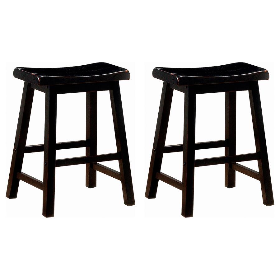 Durant Wood Backless Counter Stool Black (Set of 2) (image for) Durant Wood Backless Counter Stool Black (Set of 2)