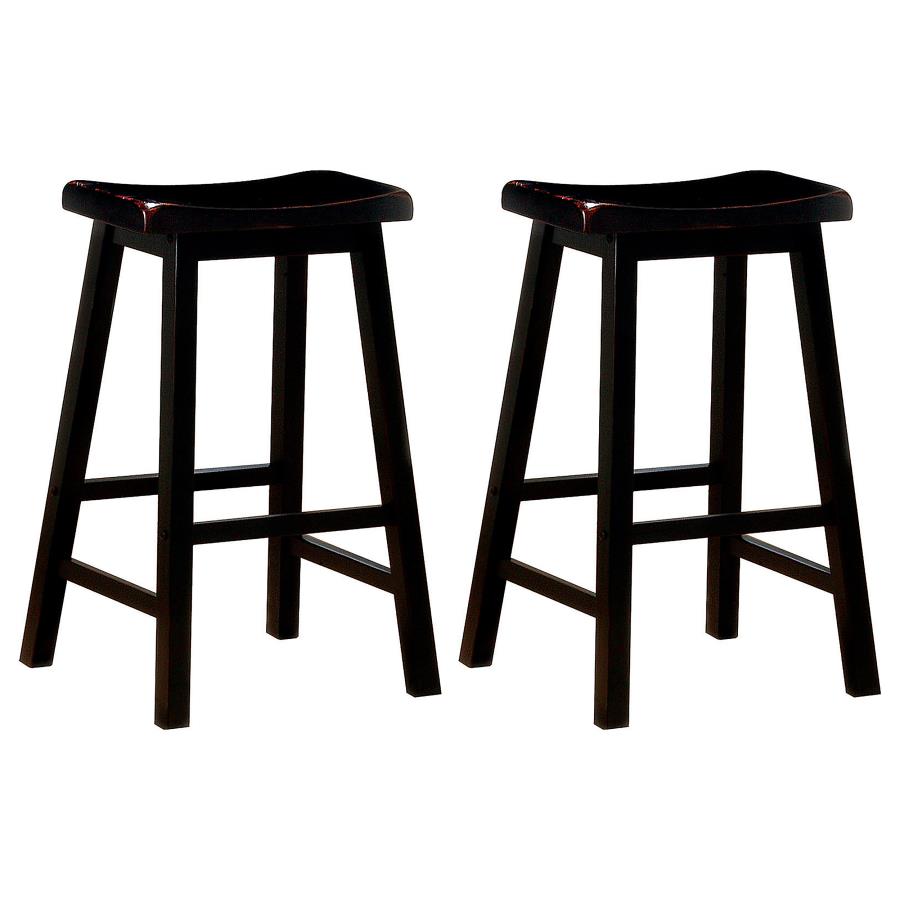 Durant Wood Backless Bar Stool Black (Set of 2) (image for) Durant Wood Backless Bar Stool Black (Set of 2)