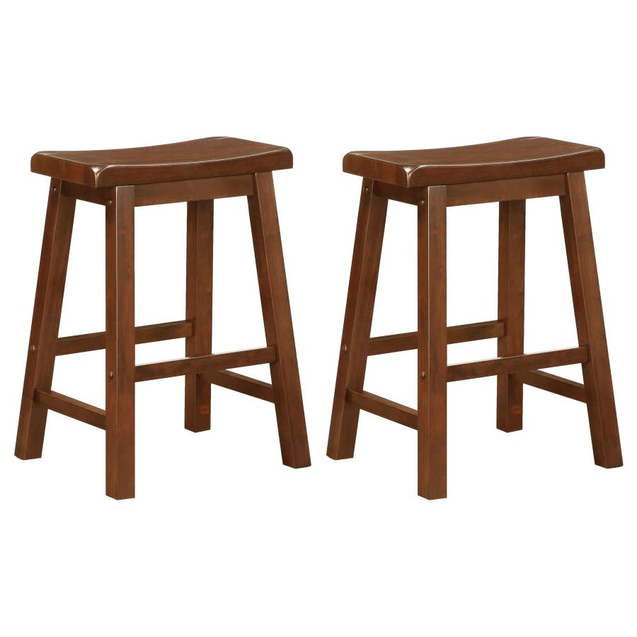 Durant Wood Backless Counter Stool Chestnut (Set of 2) (image for) Durant Wood Backless Counter Stool Chestnut (Set of 2)