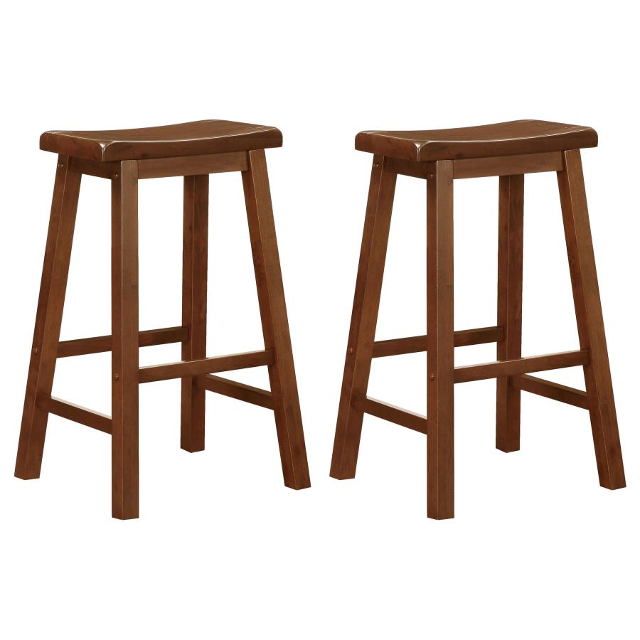 Durant Wood Backless Bar Stool Chestnut (Set of 2) (image for) Durant Wood Backless Bar Stool Chestnut (Set of 2)