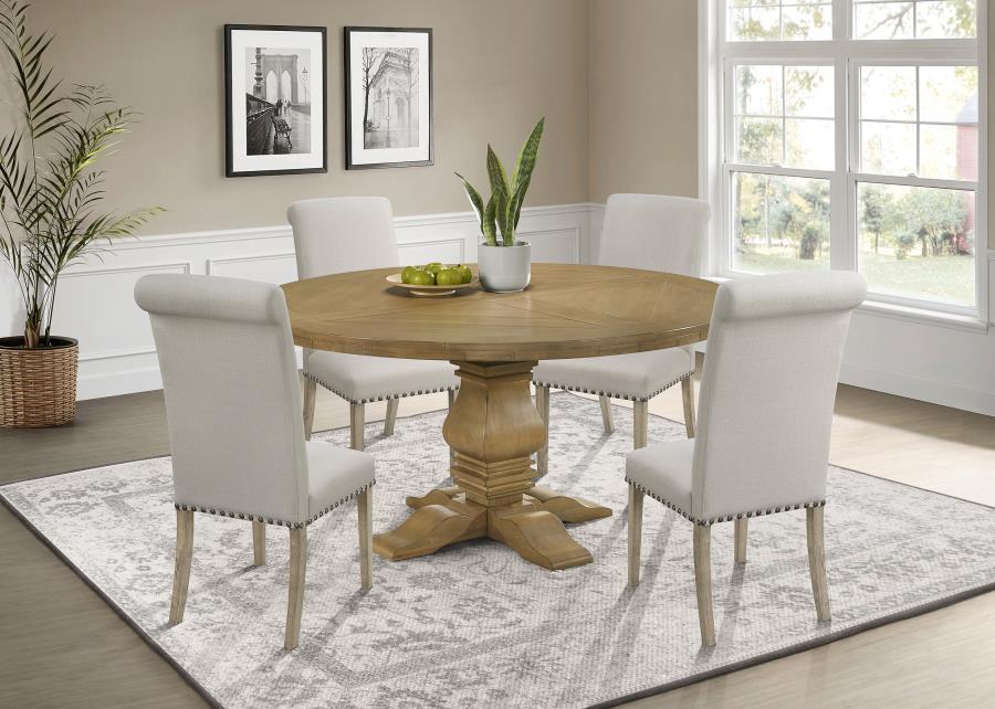 Florence 5-piece Round Dining Table Set Rustic Honey (image for) Florence 5-piece Round Dining Table Set Rustic Honey
