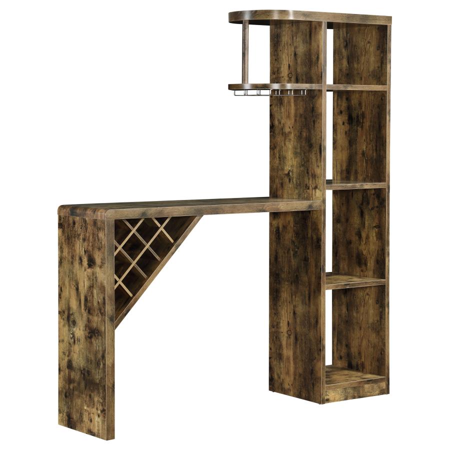 Belvedere 5-shelf Home Bar Table Wine Storage Rustic Nutmeg (image for) Belvedere 5-shelf Home Bar Table Wine Storage Rustic Nutmeg
