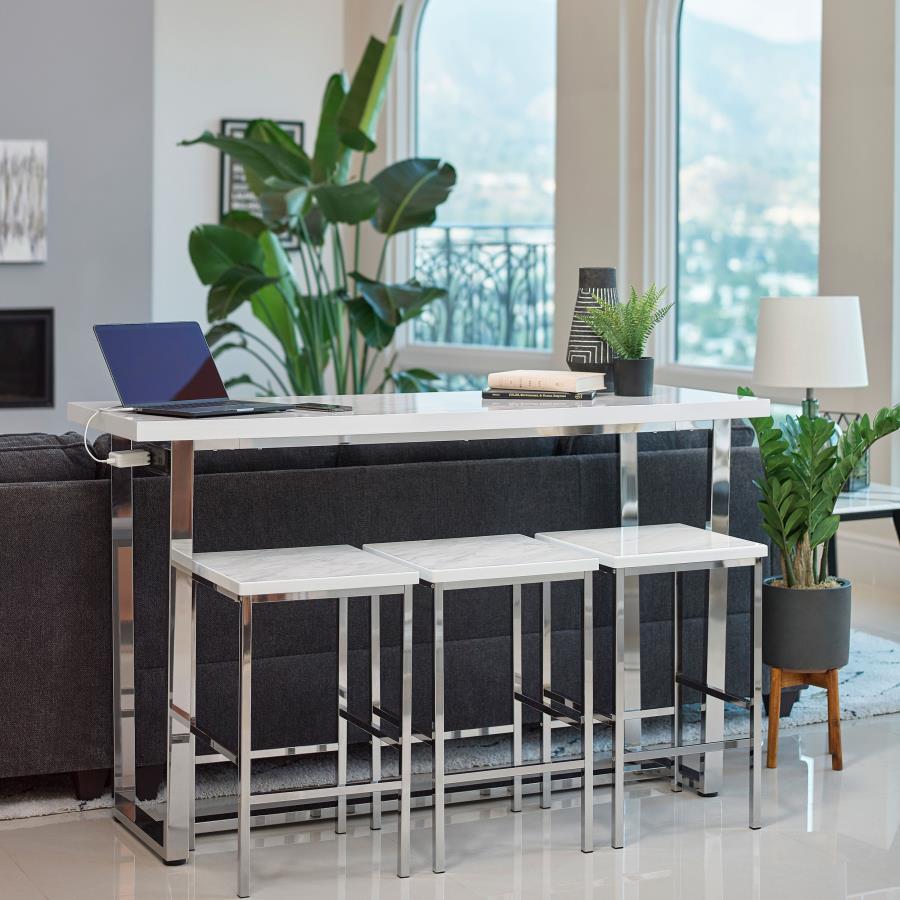 Marmot 4-piece Rectangular Counter Height Table Set Chrome (image for) Marmot 4-piece Rectangular Counter Height Table Set Chrome