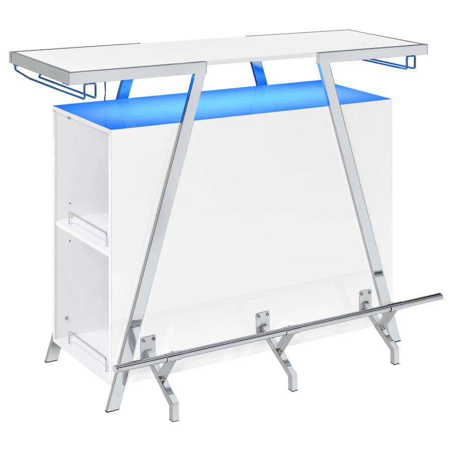 Araceli Freestanding LED Home Bar Cabinet White High Gloss (image for) Araceli Freestanding LED Home Bar Cabinet White High Gloss