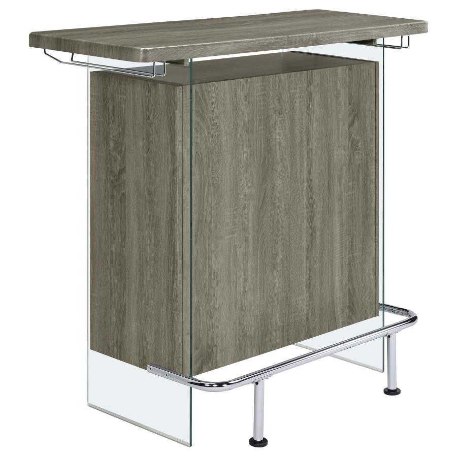 Acosta Freestanding Home Bar Wine Cabinet Weathered Grey (image for) Acosta Freestanding Home Bar Wine Cabinet Weathered Grey