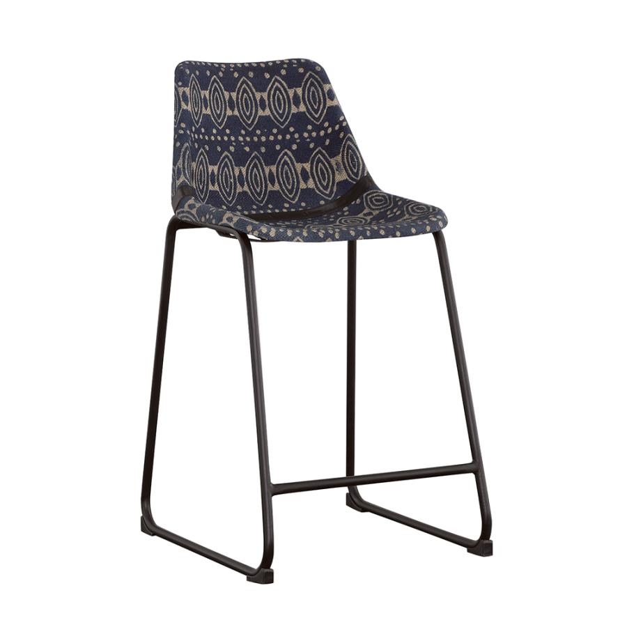 Marquise Upholstered Counter Chair Blue Canvas (Set of 2) (image for) Marquise Upholstered Counter Chair Blue Canvas (Set of 2)