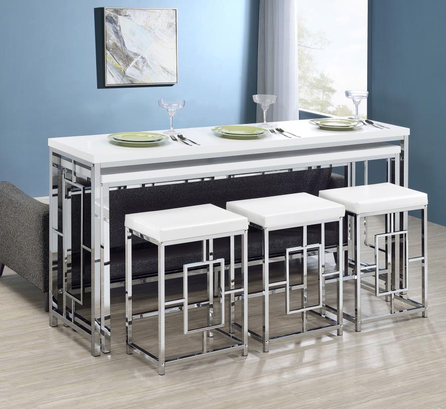 Jackson 5-piece Multipurpose Counter Height Table Set White (image for) Jackson 5-piece Multipurpose Counter Height Table Set White