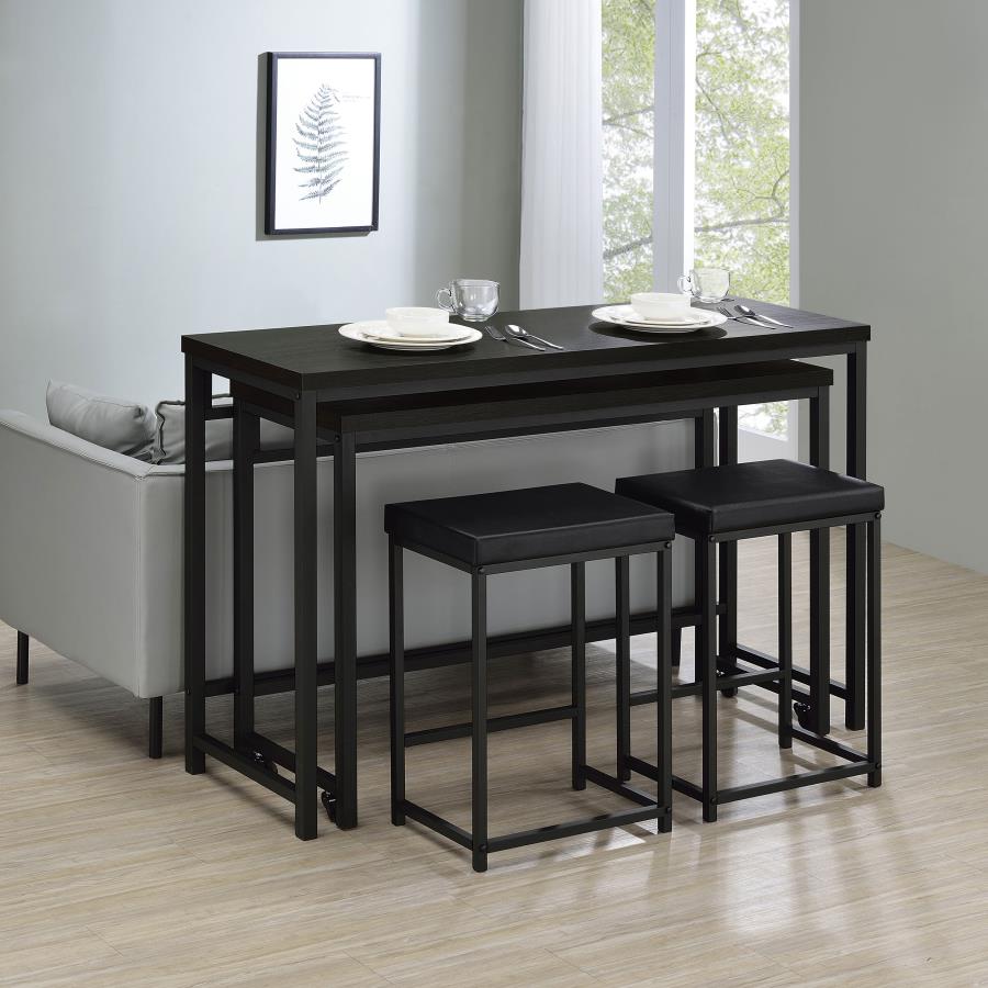 Hawes 4-piece Multipurpose Counter Height Table Set Black (image for) Hawes 4-piece Multipurpose Counter Height Table Set Black
