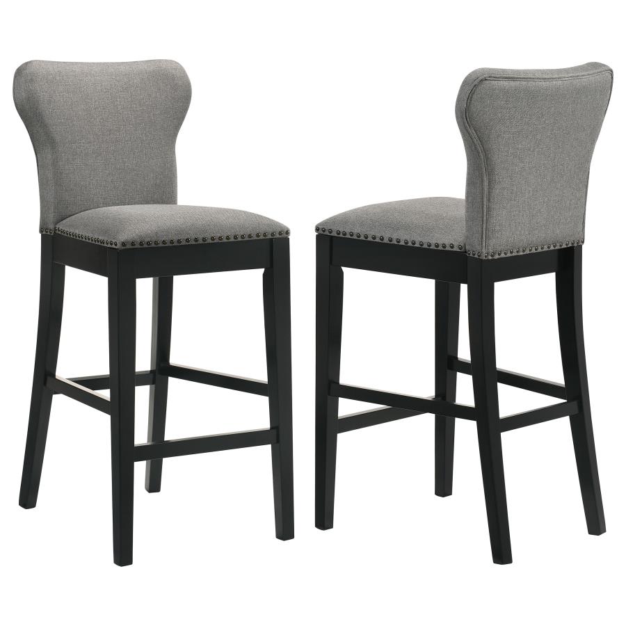 Rolando Fabric Upholstered Bar Chair Grey (Set of 2) (image for) Rolando Fabric Upholstered Bar Chair Grey (Set of 2)