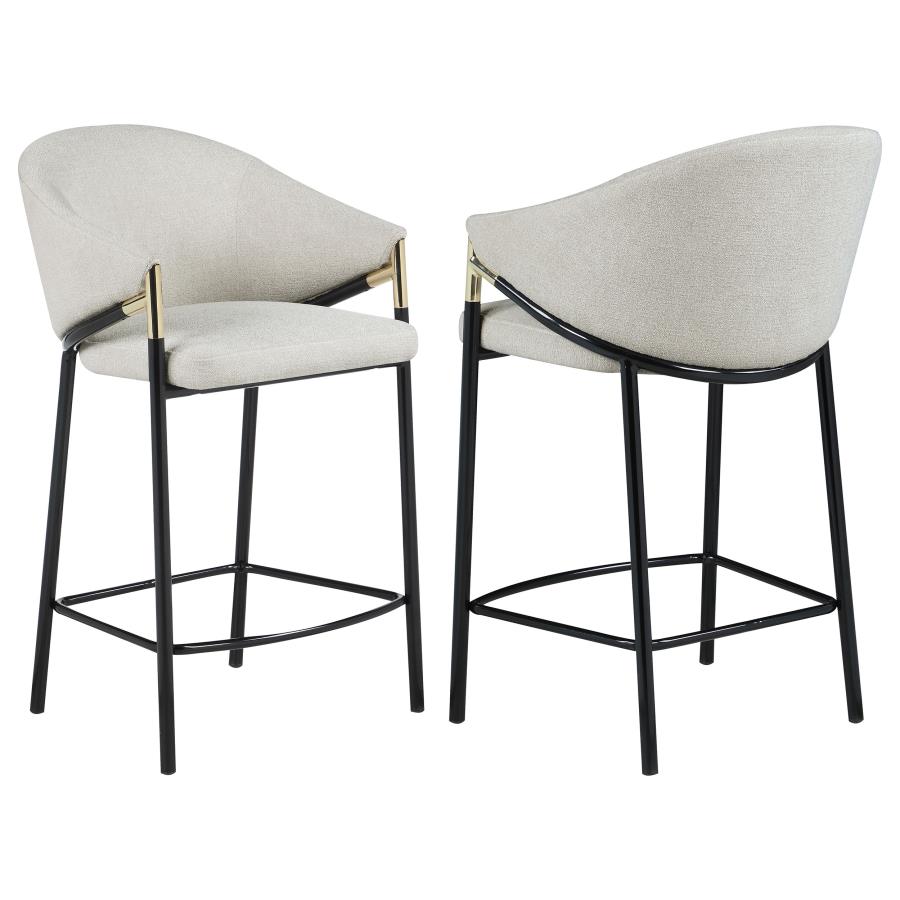 Chadwick Fabric Upholstered Counter Chair Beige (Set of 2) (image for) Chadwick Fabric Upholstered Counter Chair Beige (Set of 2)