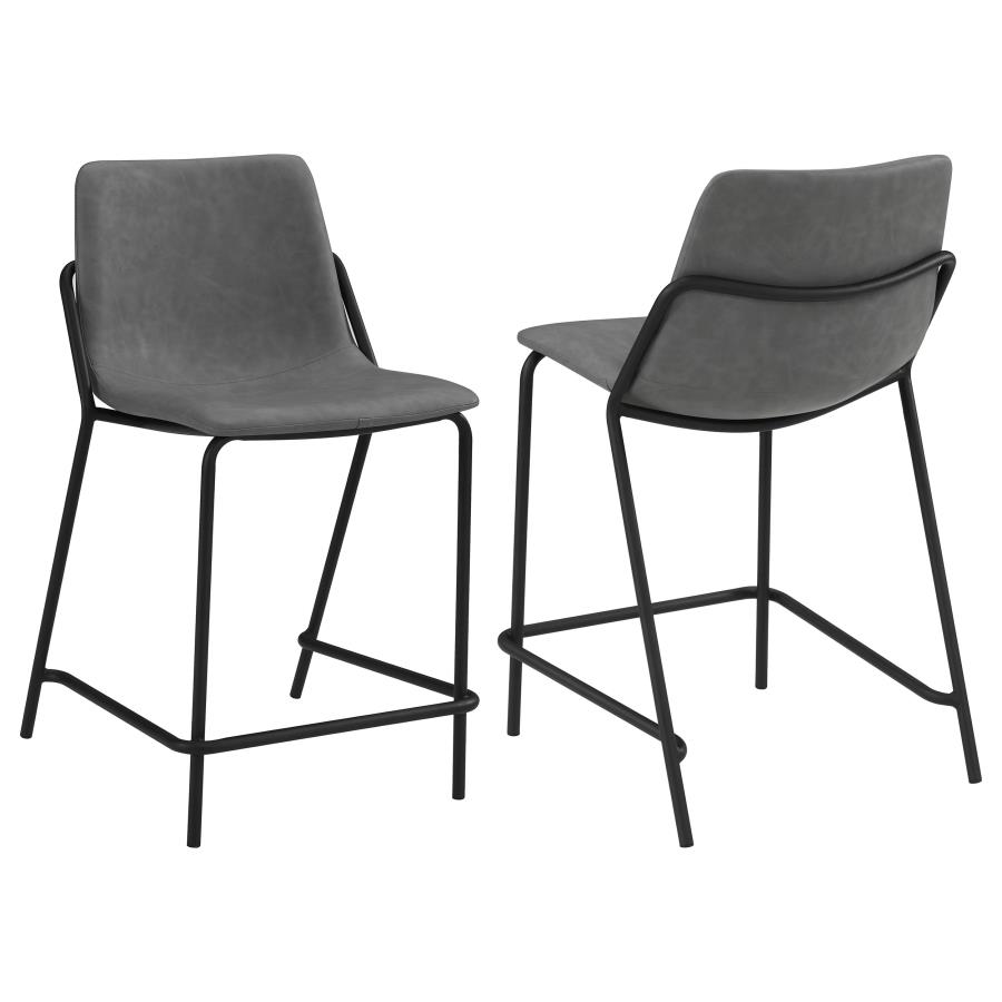 Earnest Upholstered Counter Chair Grey (Set of 2) (image for) Earnest Upholstered Counter Chair Grey (Set of 2)