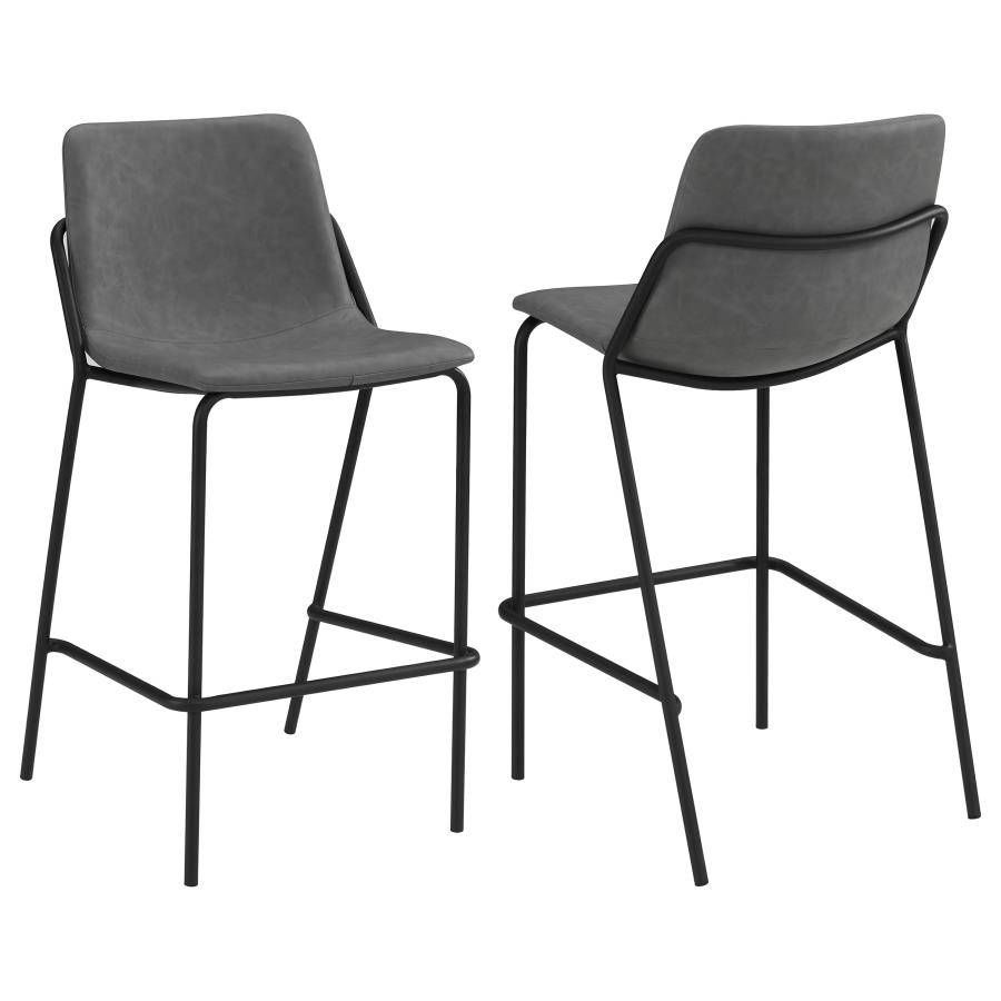 Earnest Upholstered Bar Chair Grey (Set of 2) (image for) Earnest Upholstered Bar Chair Grey (Set of 2)