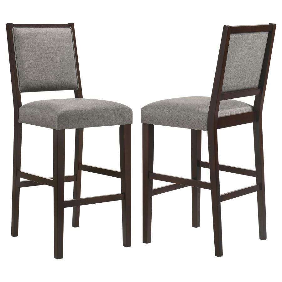 Bedford Fabric Upholstered Bar Chair Grey (Set of 2) (image for) Bedford Fabric Upholstered Bar Chair Grey (Set of 2)