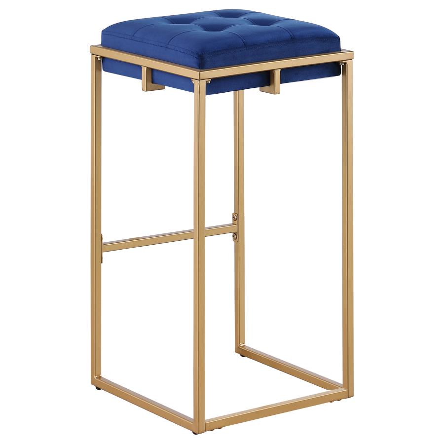 Nadia Upholstered Backless Bar Stool Blue (Set of 2)
