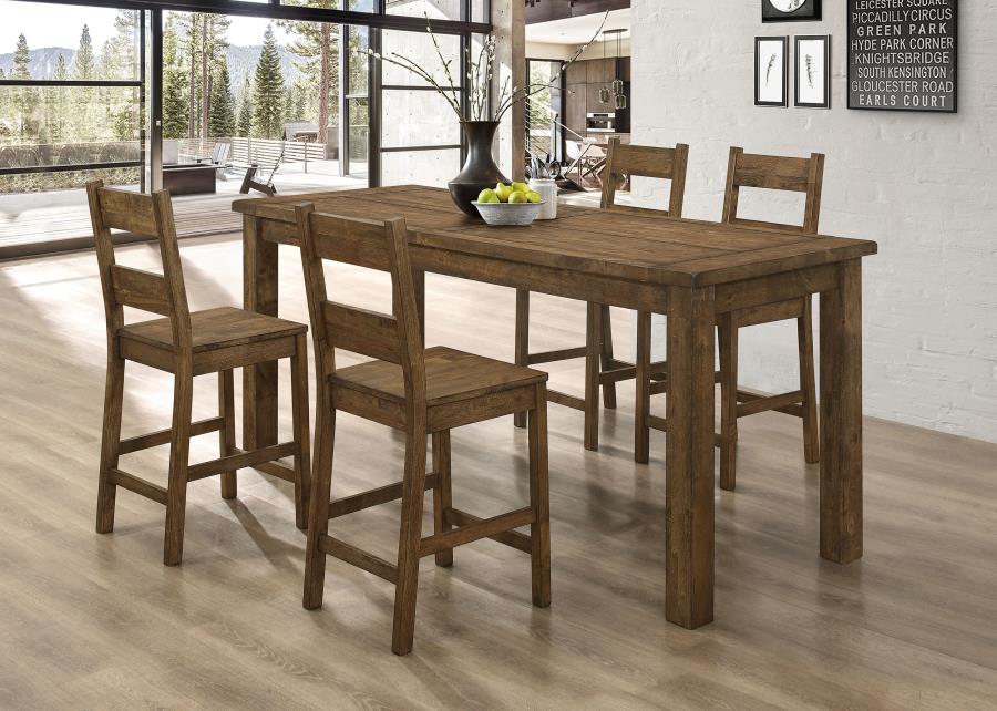 Coleman 5-piece Counter Height Dining Set Golden Brown (image for) Coleman 5-piece Counter Height Dining Set Golden Brown