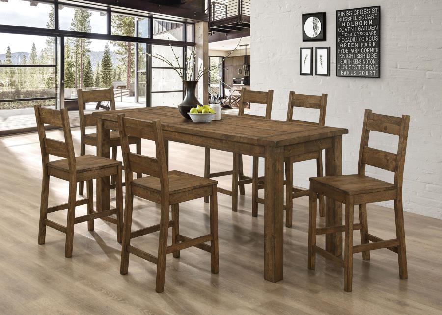 Coleman 7-piece Counter Height Dining Set Golden Brown (image for) Coleman 7-piece Counter Height Dining Set Golden Brown