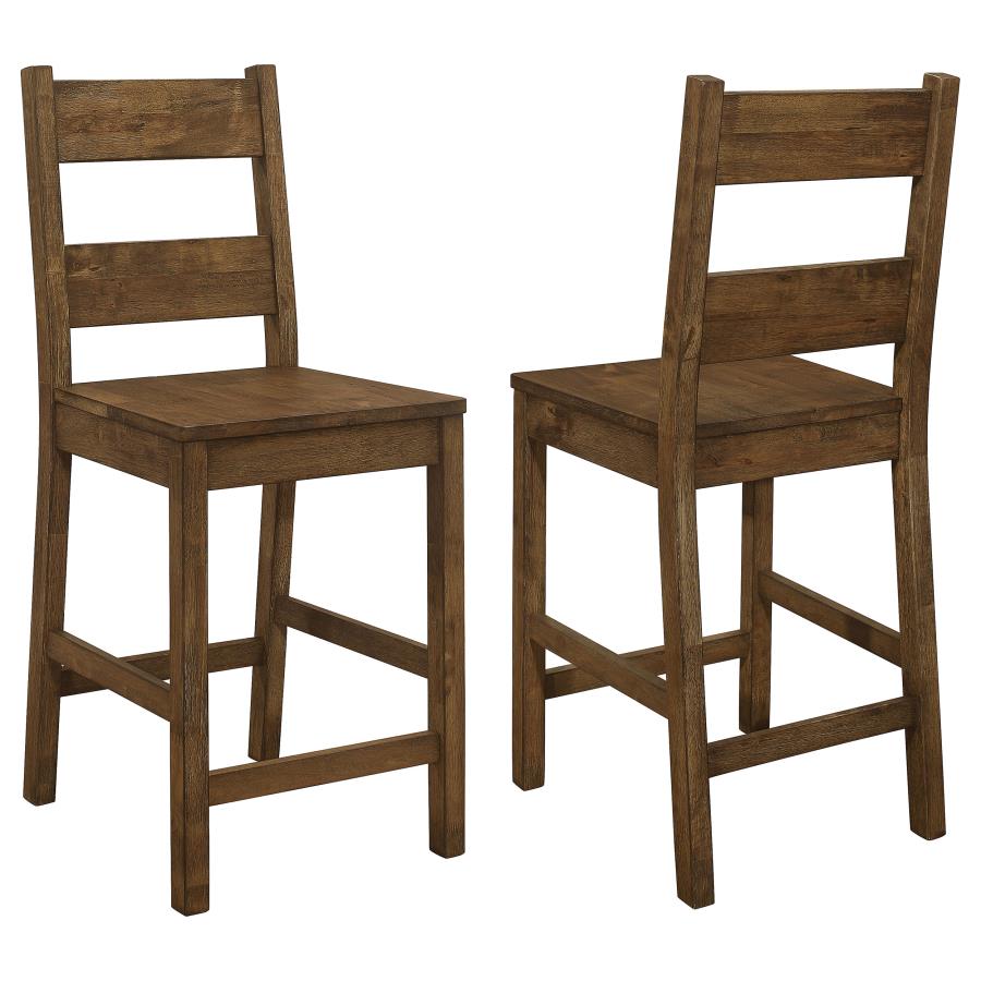 Coleman Wood Counter Chair Rustic Golden Brown (Set of 2) (image for) Coleman Wood Counter Chair Rustic Golden Brown (Set of 2)