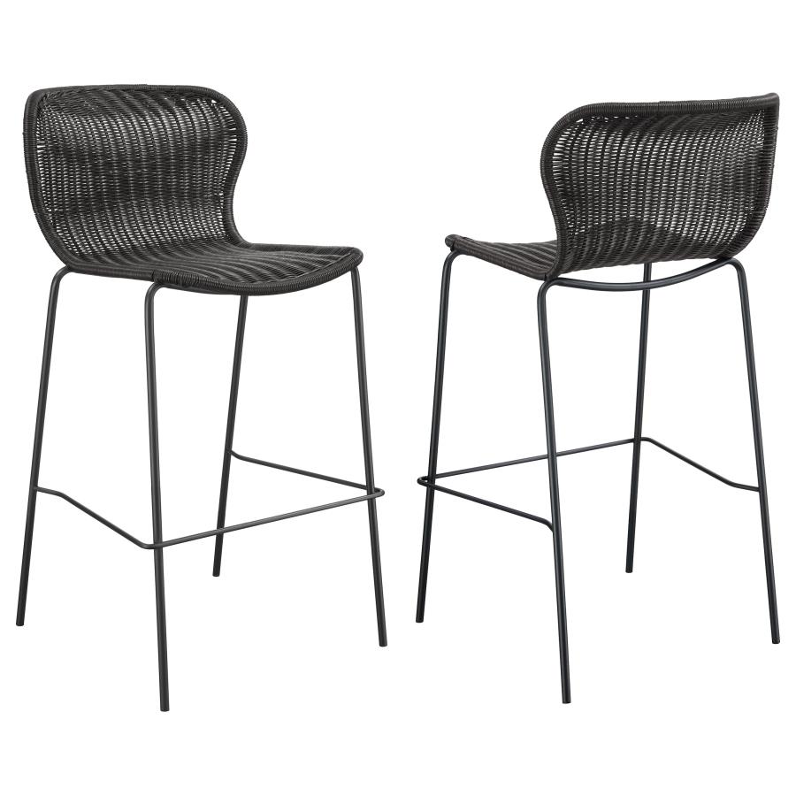 Mckinley Faux Rattan Metal Bar Chair Brown (Set of 2) (image for) Mckinley Faux Rattan Metal Bar Chair Brown (Set of 2)