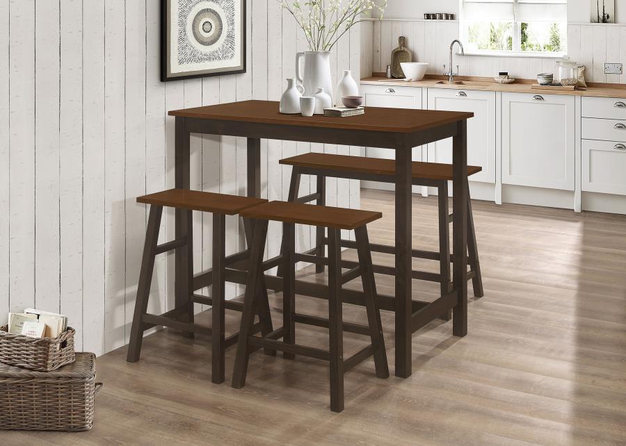 Connie 4-piece Counter Height Set Chestnut and Dark Brown (image for) Connie 4-piece Counter Height Set Chestnut and Dark Brown