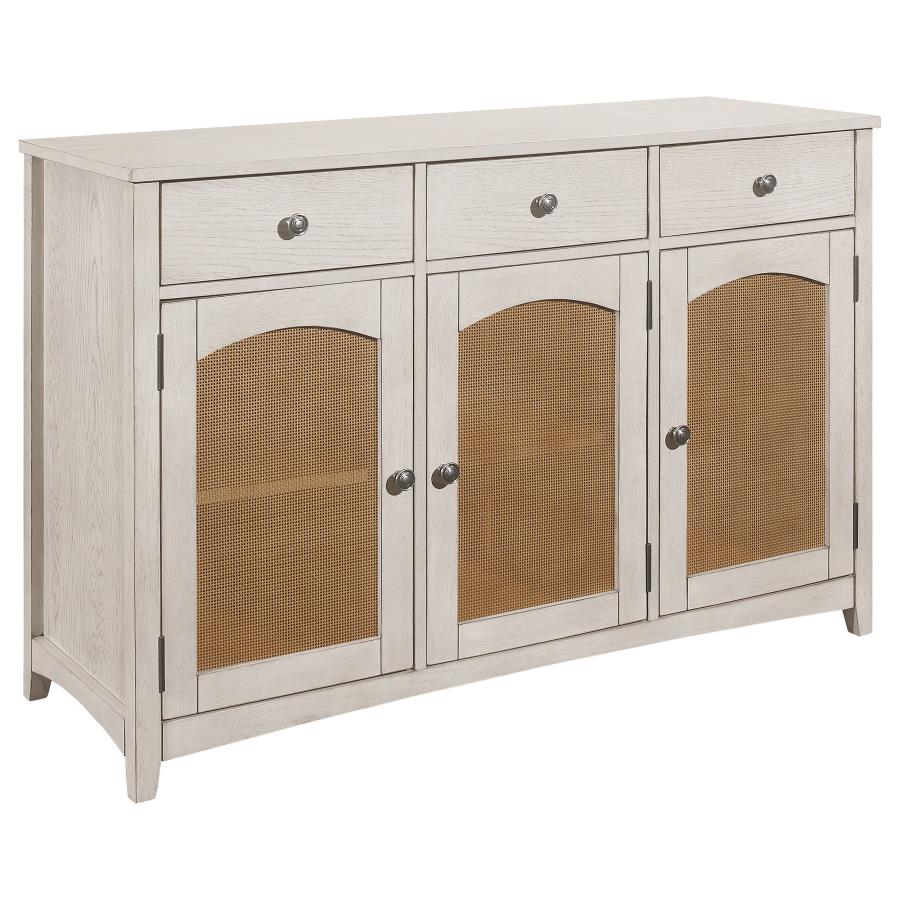 Kirby 3-drawer Sideboard Buffet Cabinet Rustic Off White (image for) Kirby 3-drawer Sideboard Buffet Cabinet Rustic Off White