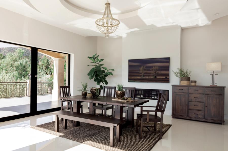 Calandra 5-piece Extension Leaf Dining Set Vintage Java (image for) Calandra 5-piece Extension Leaf Dining Set Vintage Java