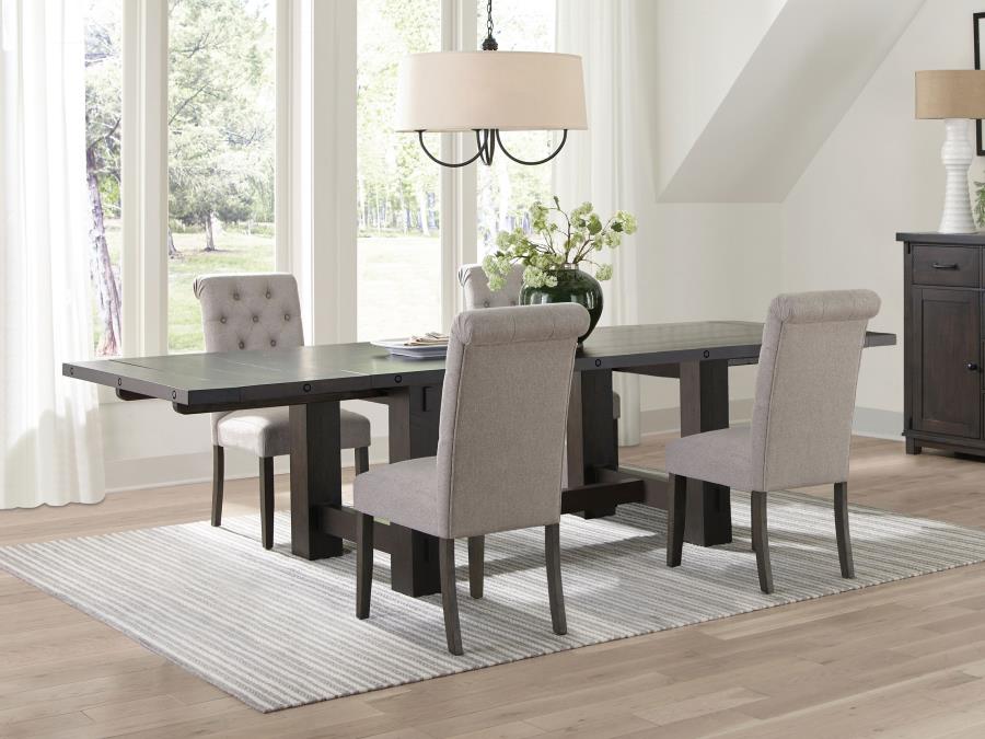 Calandra 5-piece Extension Leaf Dining Table Set Beige (image for) Calandra 5-piece Extension Leaf Dining Table Set Beige