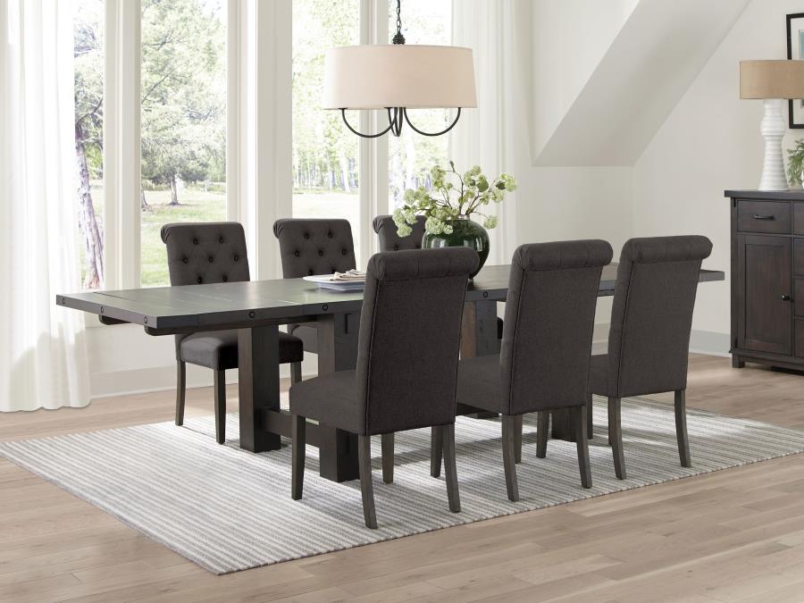 Calandra 7-piece Extension Leaf Dining Table Set Grey (image for) Calandra 7-piece Extension Leaf Dining Table Set Grey