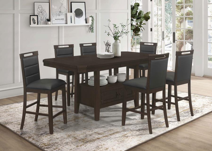 Prentiss 7-piece Butterfly Leaf Dining Table Set Cappuccino (image for) Prentiss 7-piece Butterfly Leaf Dining Table Set Cappuccino